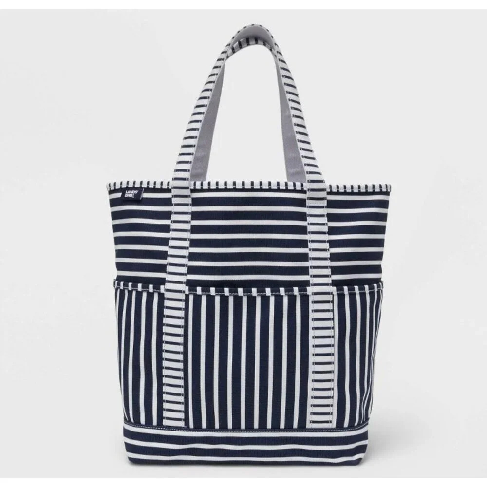 NEW NAVY Lands' End Women's Canvas Beach Tote Handbag